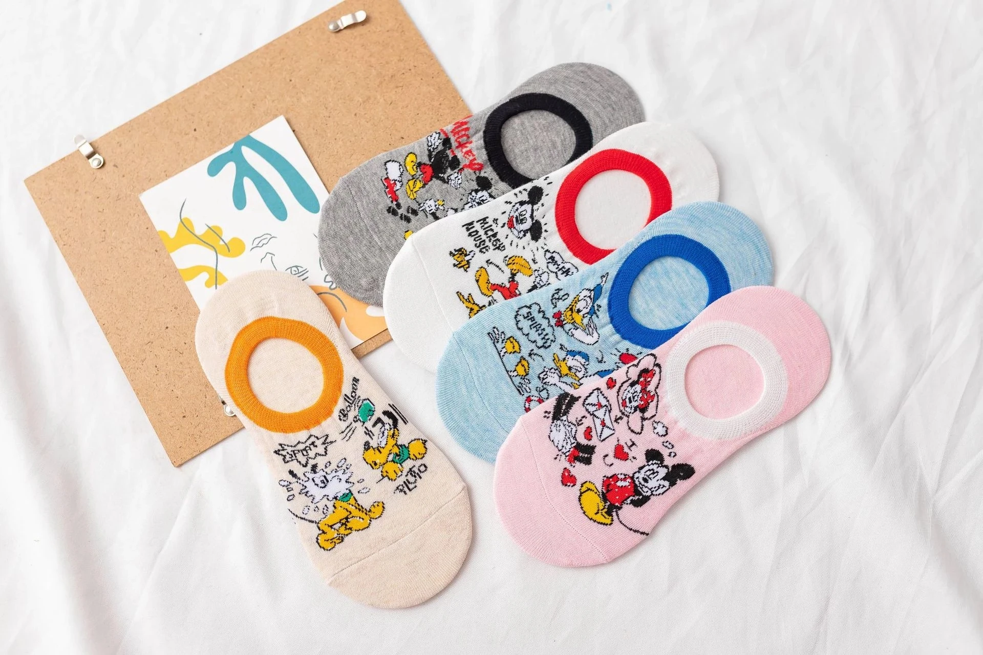 Women Socks 10pc = 5 pairs Cartoon Summer socks women Girl Animal Mickey mouse Socks Cute Funny Invisible cotton Ankle Socks Size 35-41 for women socks