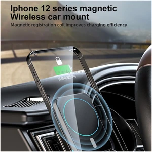 Image 5 - 아이폰 12 12Pro 전화에 대 한 15W 자동차 충전기 홀더 magsafe 자동차 마운트 아이폰 12Pro 최대 충전 스탠드에 대 한 무선 충전기
