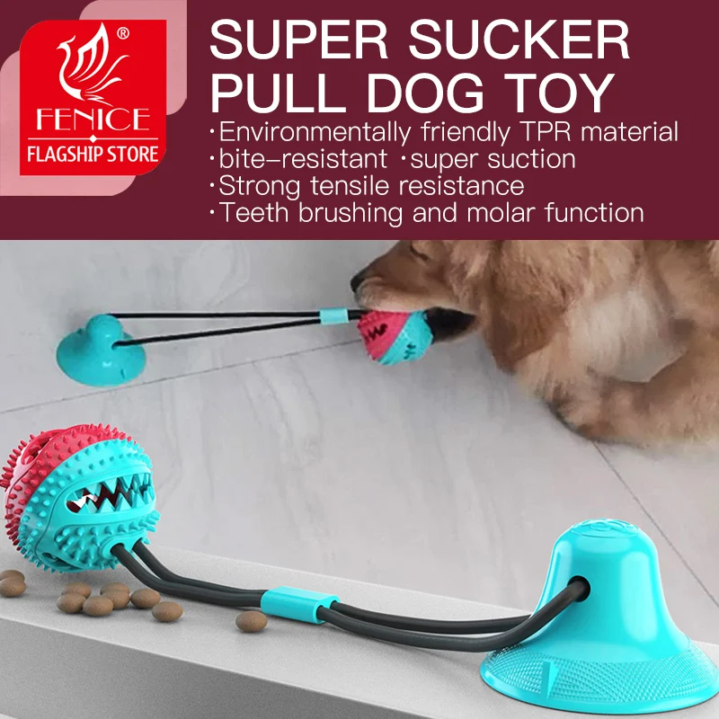 

Pet Toys with Suction Cup Dog Push Toy with TPR Ball Pet Tooth Cleaning Chewing Rubber Dog Toys for Small Dogs Rubber Dog Toy