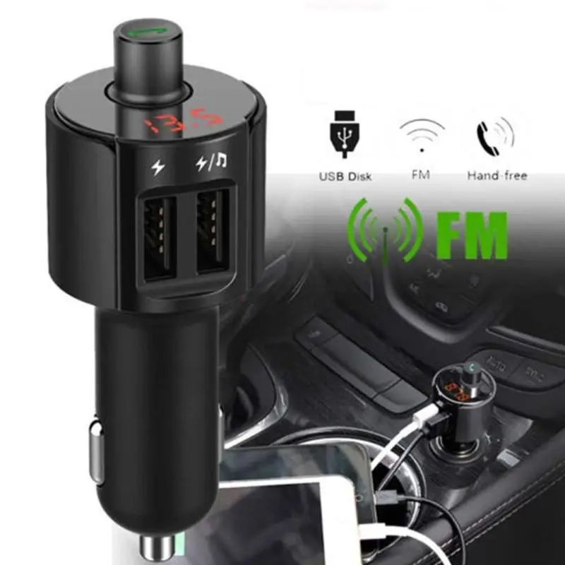 Автомобильный bluetooth fm-передатчик автомобильный музыкальный плеер беспроводной радио Ручной вызов автомобильное зарядное устройство USB адаптер автомобильный fm-передатчик