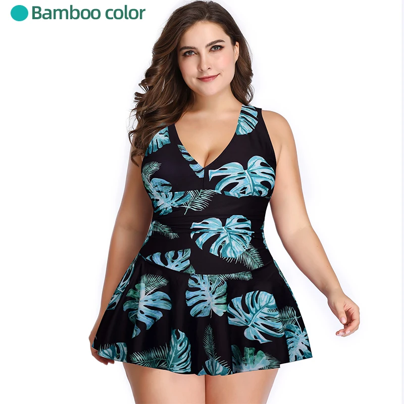 Women's Swimwear Fat Oversized Dress Beach Large Size Loose Printed Swimsuit Fat Bikini Set mesh bathing suit cover up Cover-Ups