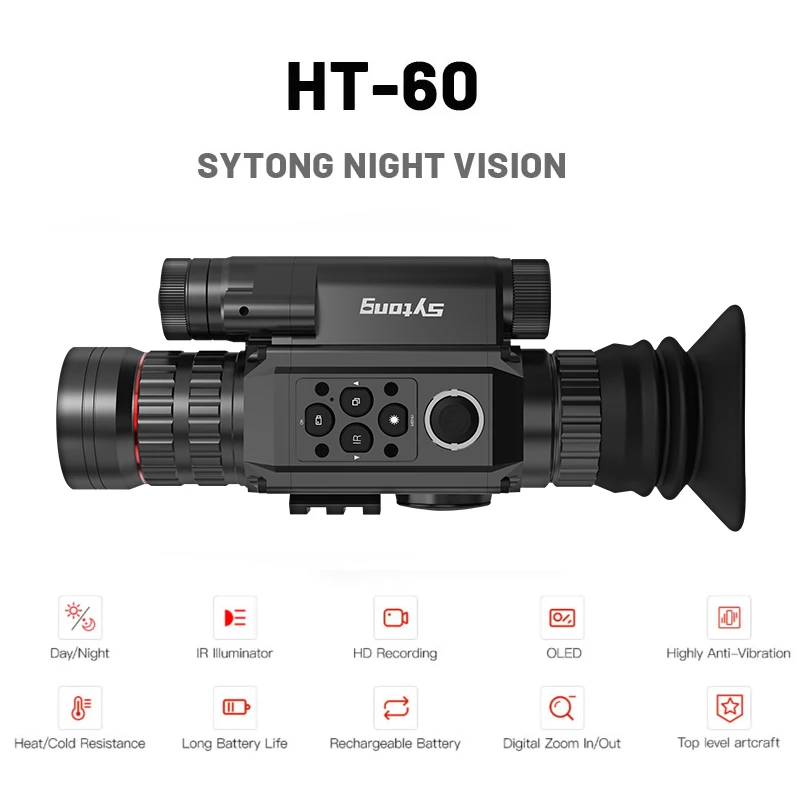 Sytong HT60 38x Digital Night Vision Clipon Rifle Scope IPX7 Waterproof WIFI Transmission