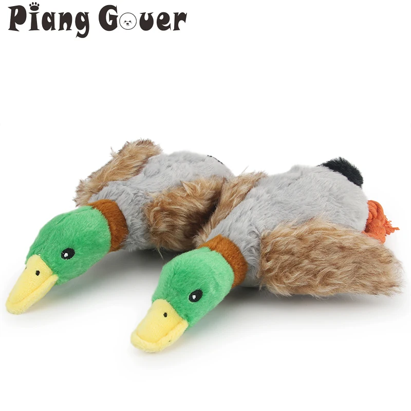 Plush Duck Squeaky Pet Toy with Chew Rope