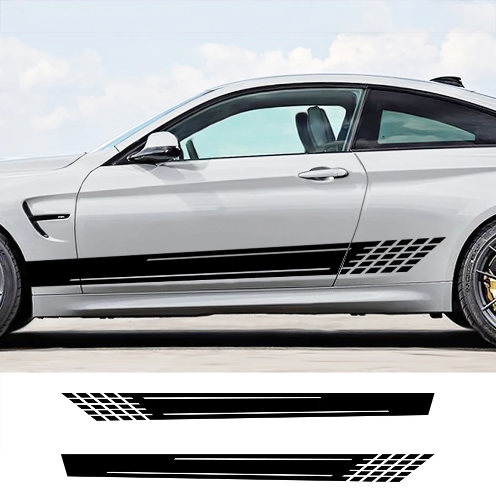 

Cute 2pcs Cover Car Assessoires Die Cut Decal Car Door Long Stripe Stickers For Windows Cars Trucks Laptops