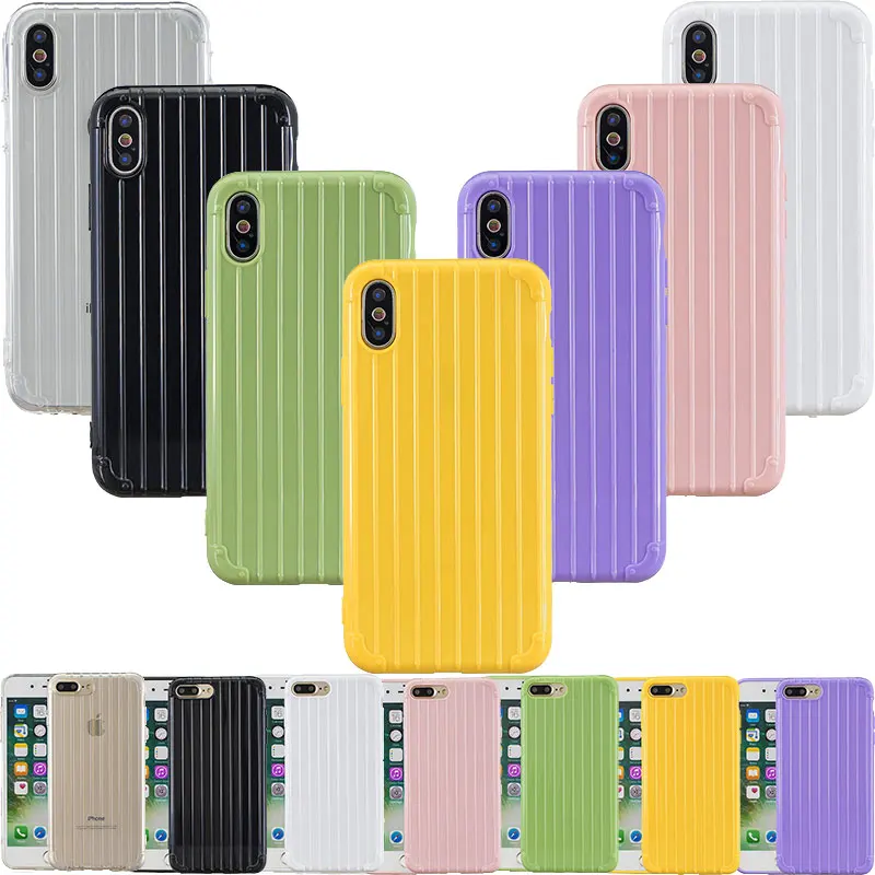 

Luggage Silicone Case For iphone XS Max X 6 6S Plus Soft Candy Solid Color Phone Cover For iphone XR 7 8 Plus Cases Coque Fundas
