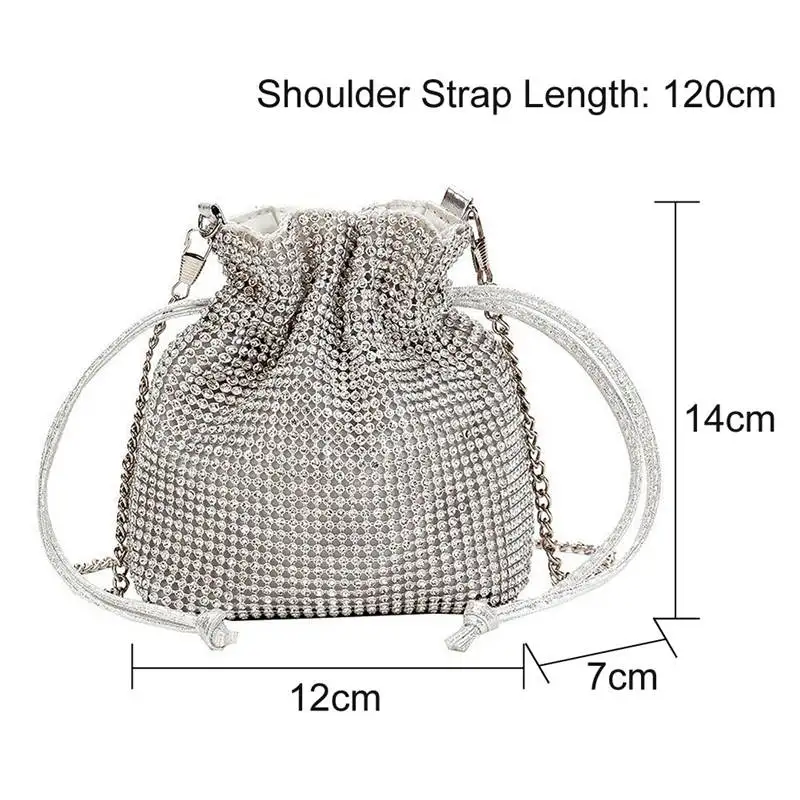 Женская мини сумка с цепочкой украшенная стразами через плечо|Сумки ручками| |