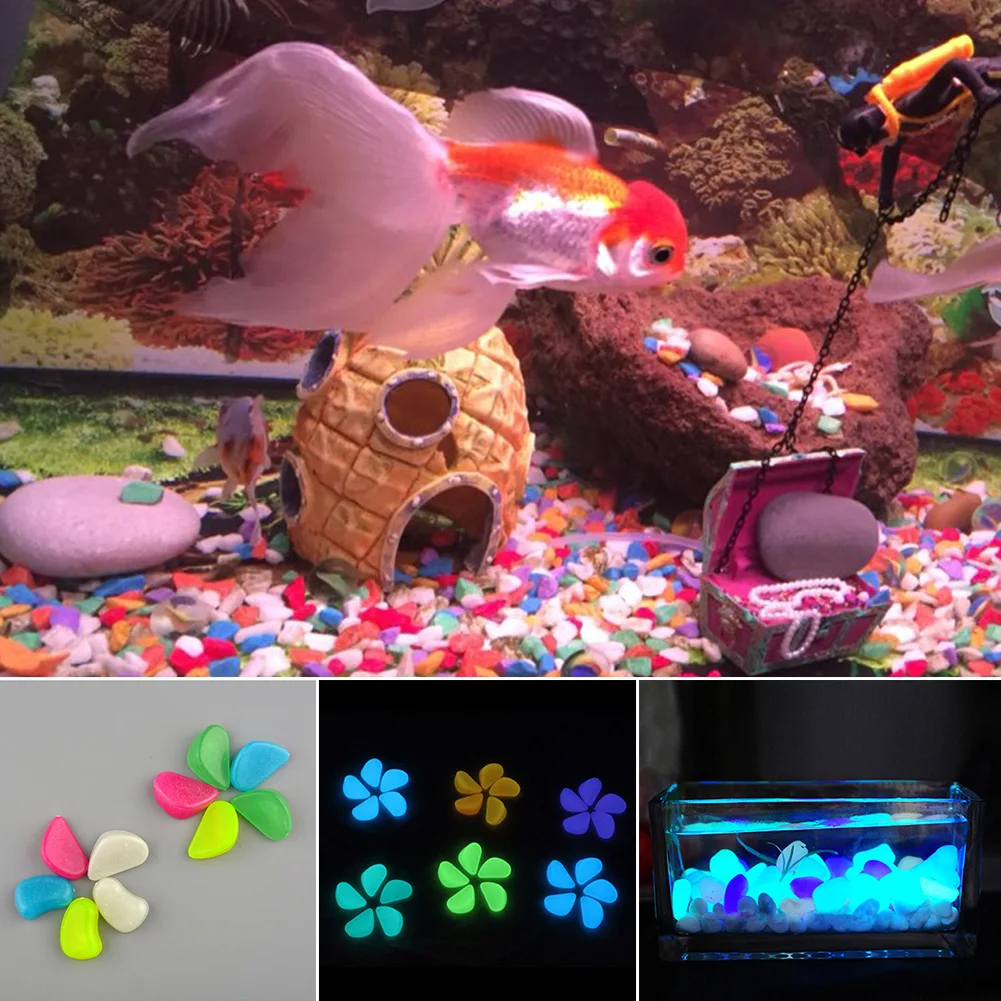 

10 pcs/lot Night Light Artificial Pebbles Luminous Pebble Stone Fish Tank Light-emitting Decor Tools Aquarium Decoration Stone