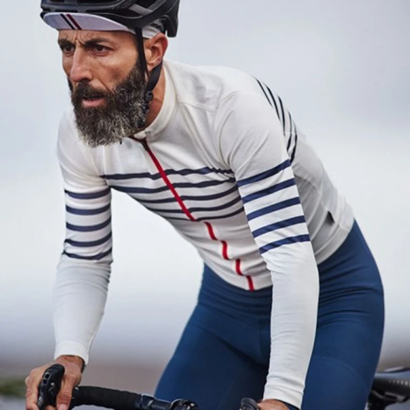 Ropa ciclismo hombre Весенняя повседневная спортивная гоночная рубашка Аэродинамика MTB велосипедная куртка осень полосатая белая с длинными рукавами cycl