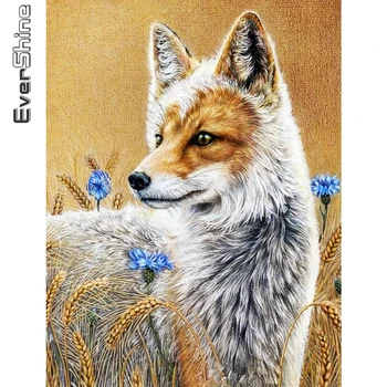 

Evershine 5D DIY Diamond Painting Fox Cross Stitch Autumn Diamond Embroidery Animal Handicrafts Home Decorations