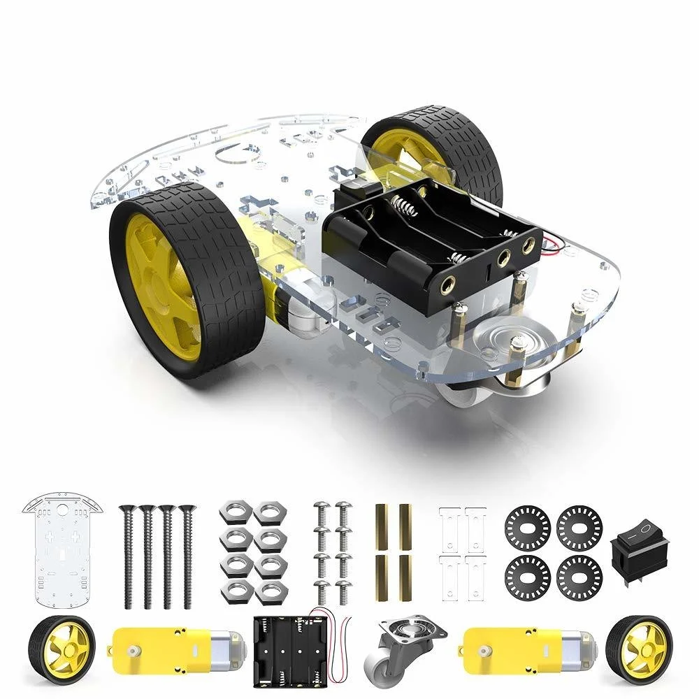 2WD Smart Robot Car Chassis Kit with 2 Motor (1:48) Speed Encoder Battery Box for Arduino UNO Project | Электронные компоненты