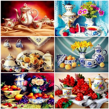 

MomoArt Diamond Embroidery Kitchen Flower Handmade Gift Picture Rhinestones Diamond Mosaic Full Drill Home Decor