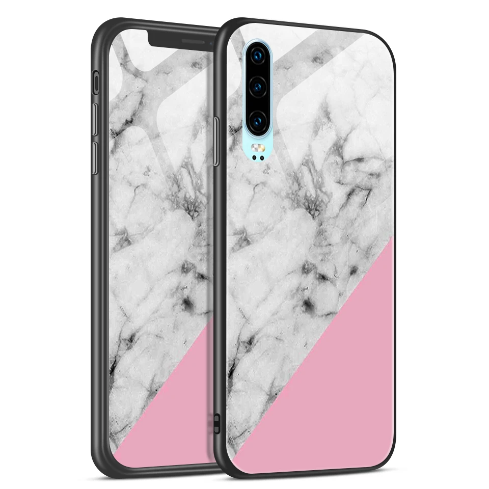 W176 Для huawei P30 Lite Pro закаленное стекло задняя крышка для huawei ELE VOG MAR L29 L04 LX1 P30Pro роскошный противоударный корпус мобильного телефона - Цвет: W176
