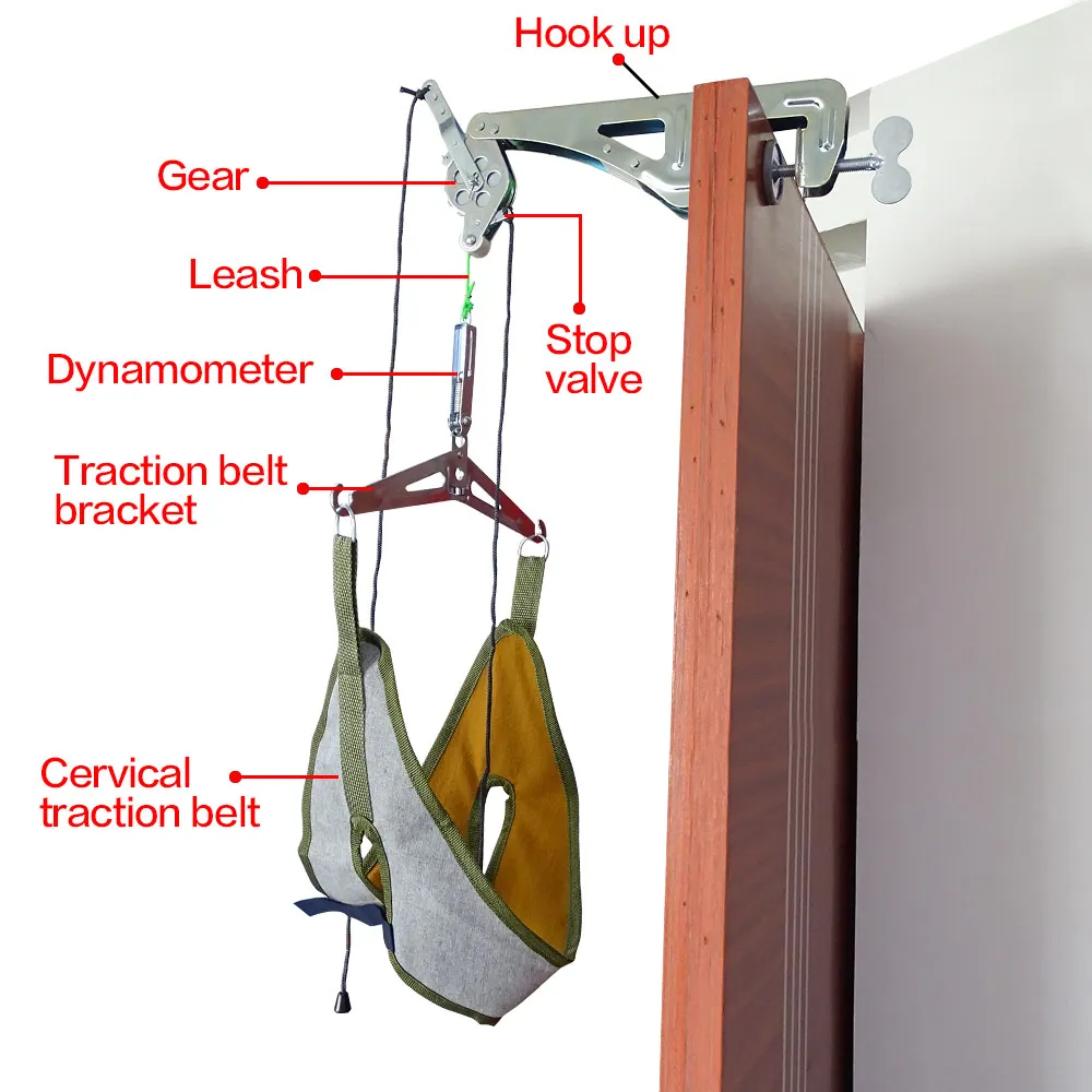 neck traction device Cervical Traction Over Door Neck Massager Device Kit Stretcher Adjustment Chiropractic Back Head Massager relaxation