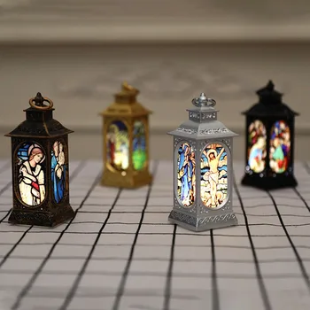 

Holiday LED Light Hanging Vintage Retro Portable Craft Home Decor Gift Christmas Lantern Garden Elegant Battery Powered Ornament