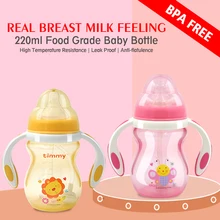 PINKAH 220ml Baby Feeder Flasche Anti-Koliken Brust-Wie Nippel BPA-Freies Extra Langsam Fluss Tritan kinder Milch Wasser Tasse Mit Griff