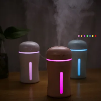 

mini USB Fan USB Mini Humidifier With LED Night Light Heart Humidifier Cool Mist Air Freshener Scent Diffuser