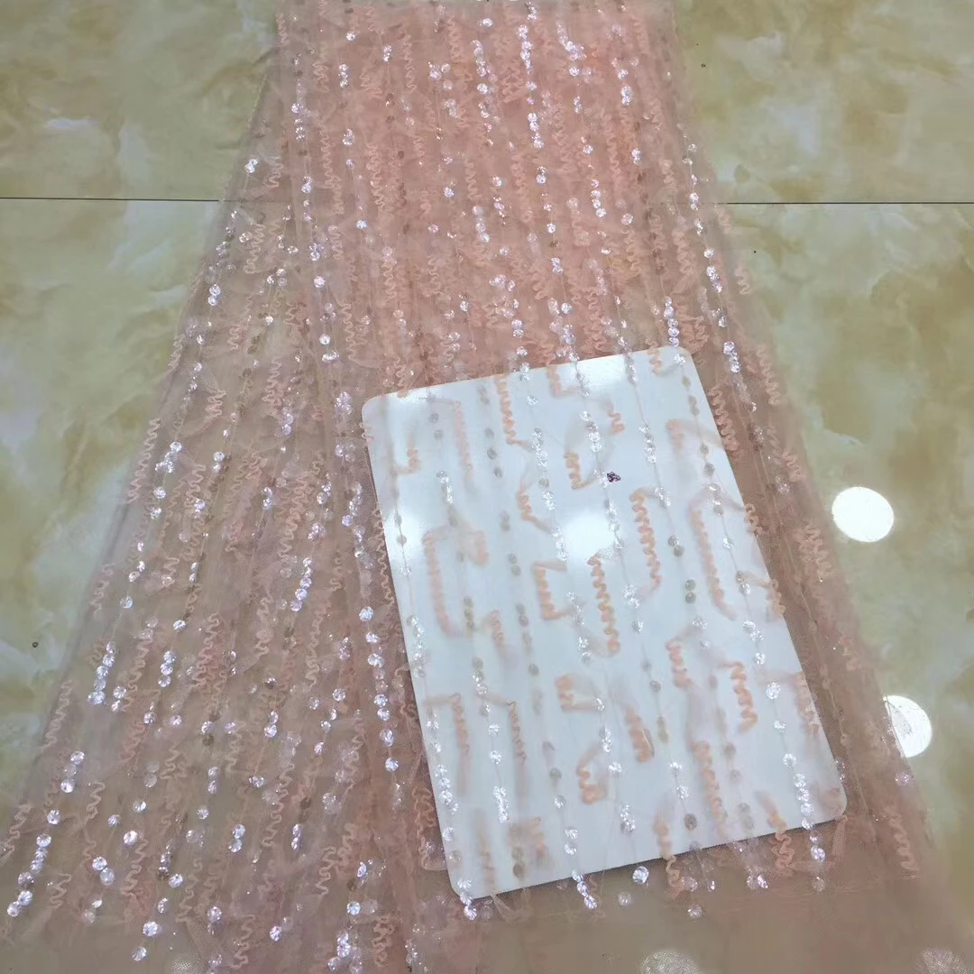 

African sequin lace fabric 2021 high quality lace French tulle lace fabric Nigeria lace fabric D3836