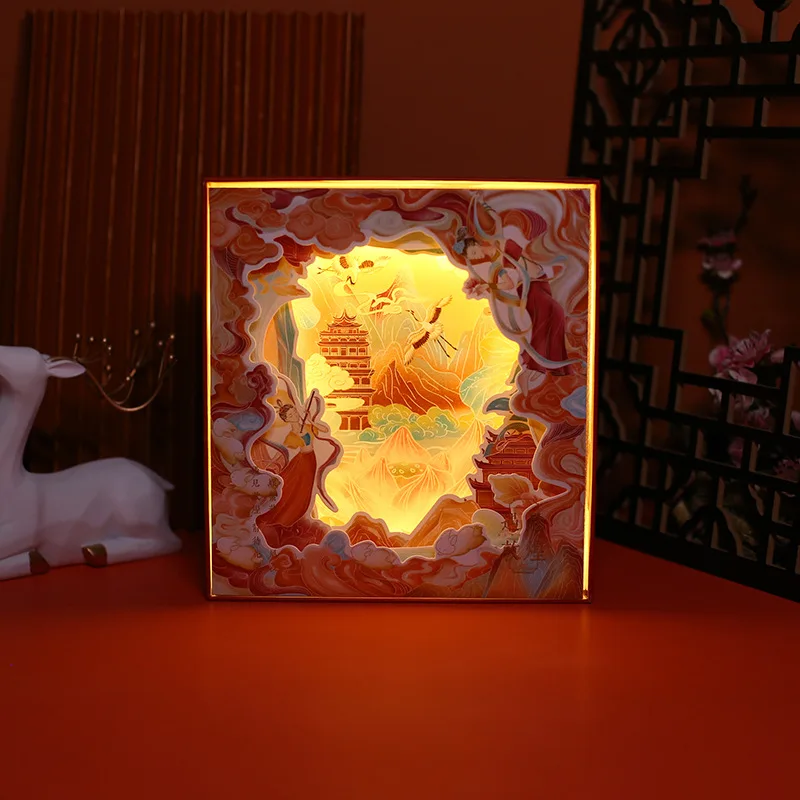 

Light Boxes PDA Full Color Laptop with Lighting Chain Gold Foil Tape Sticker Set Wind Hand Notebook Hollow out Notebook