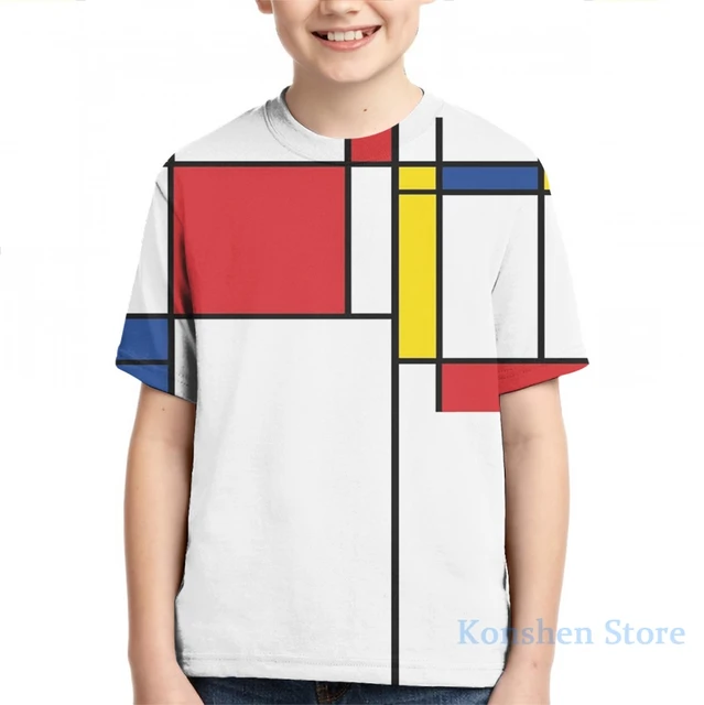 Piet mondrian Camiseta con estampado integral para hombre y mujer, ropa de  moda para niña, Camisetas para niño, camisetas de manga corta|Camisetas| -  AliExpress