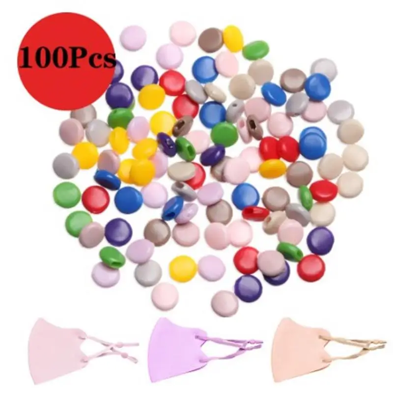 

100Pcs Anti-slip Flat Spiral Buckle Adjustable Beads Mask Buckles Elastic Band Ear Cord Drawstring Button Sewing Cap Accessories