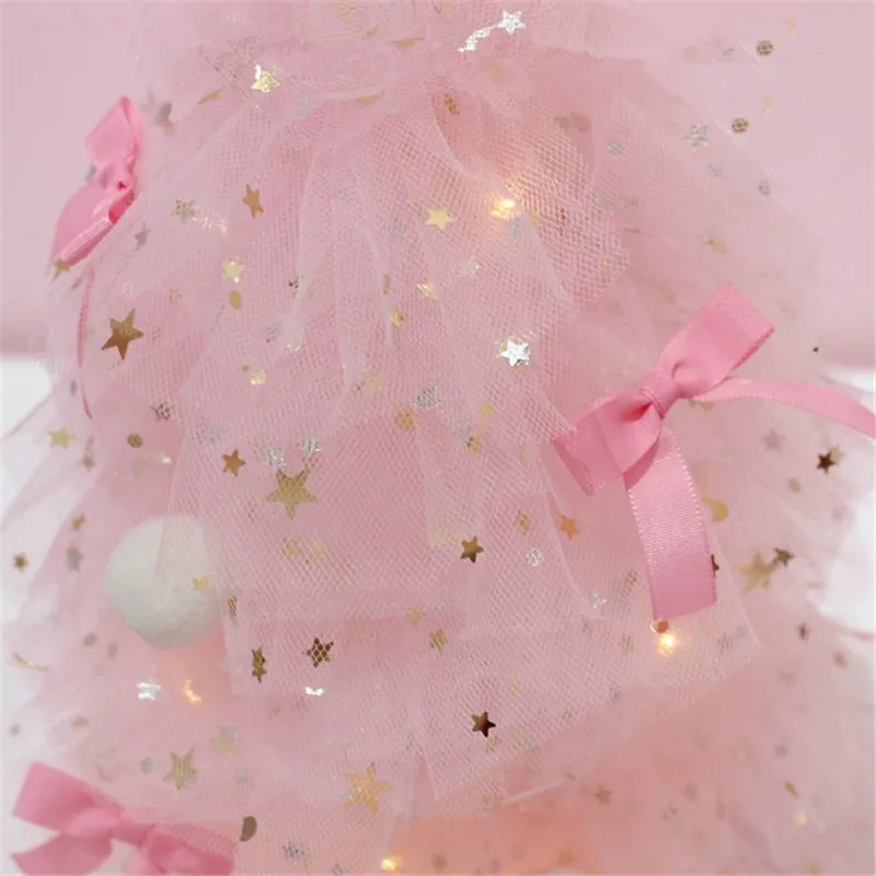 INS Girl Heart Desktop Decoration Pink Dreaming Christmas Tree Night Light Home Desktop Small Decoration Gift QW267 (2)