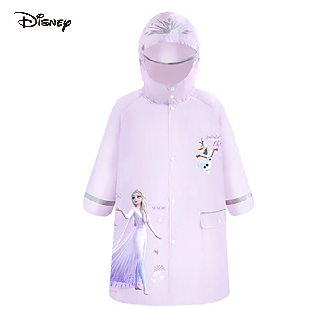 Pink Girls Raincoat School Bag Disney Frozen Anna Elsa Kids Girls Poncho Boys Rainwear Rainsuit Raincoat Gifts Outdoor Walk 2021