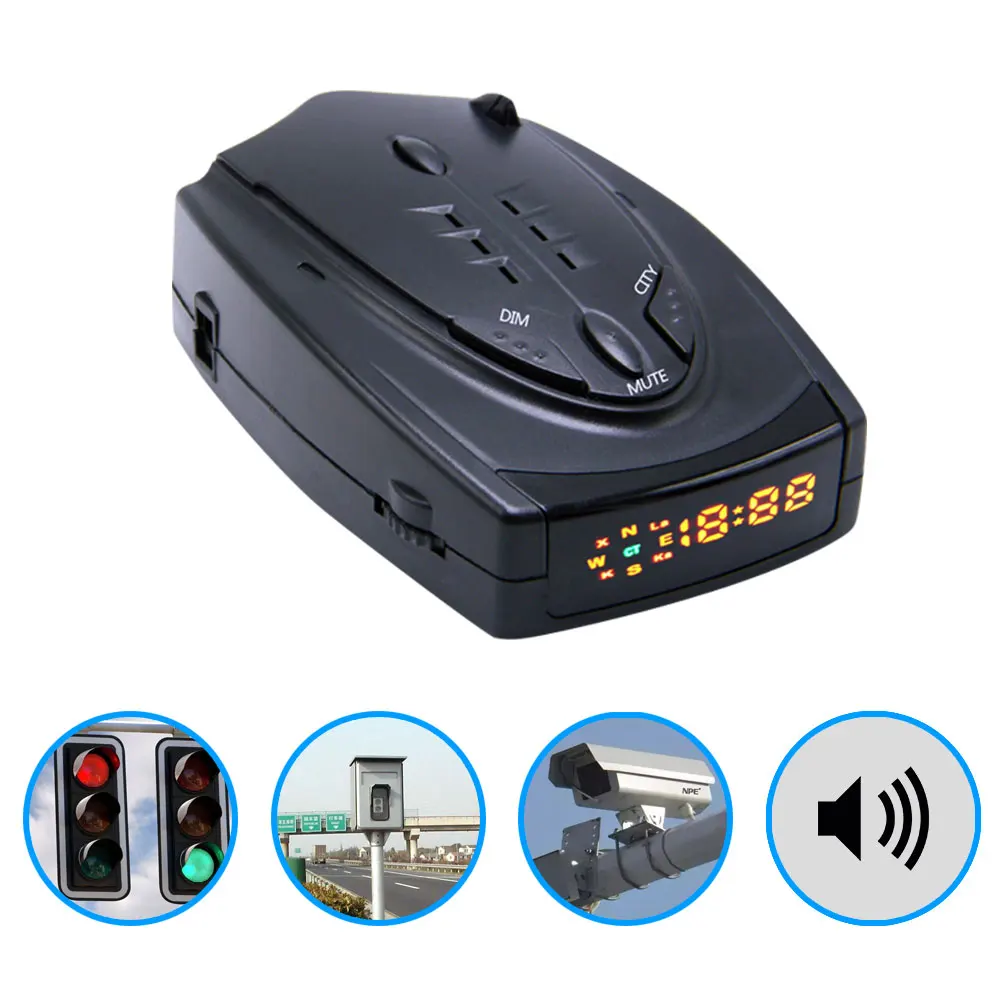 

Car Radar Detector LED Display Russia Voice Alert Warning Anti Radar Detectors