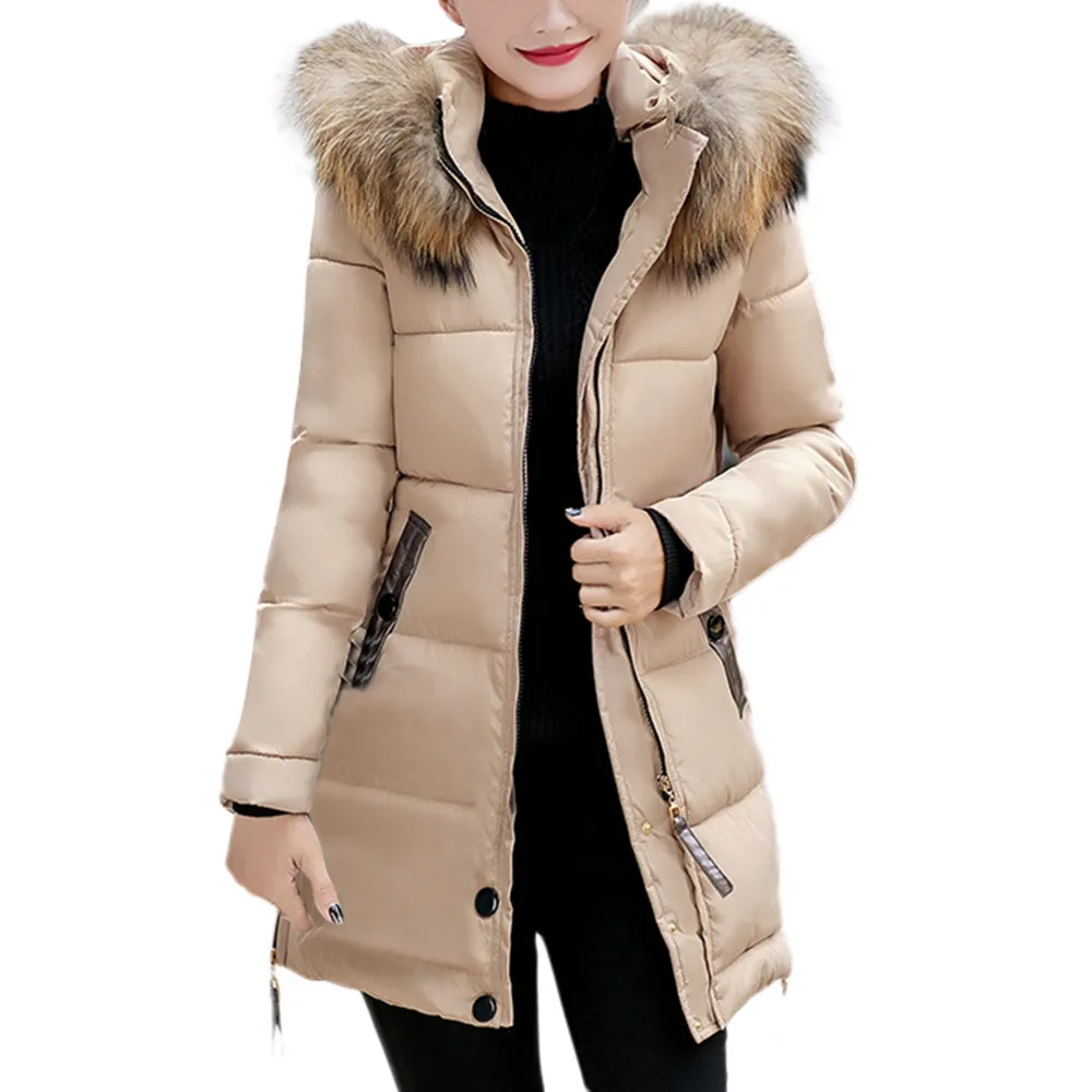 Зимняя женская куртка с большим меховым поясом и капюшоном, толстая пуховая парка, длинное пальто, женская куртка, тонкая теплая утолщенная верхняя одежда, пальто Chaqueta