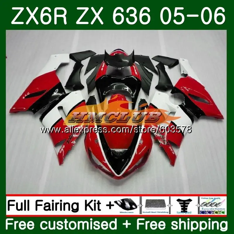 Средства ухода за кожей для KAWASAKI NINJA ZX-636 ZX 6R 600CC ZX636 2005 2006 33CL. 87 ZX6R 05 06 ZX600 ZX 636 6 R ZX-6R 05 06 красное глянцевое пресс обтекатель