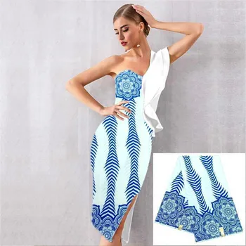 

African Wax Print Fabric For Sewing Dress 6Yards 2020 Polyester White Base Ankara Nigerian Veritable Wax Fabric DIY Crafts