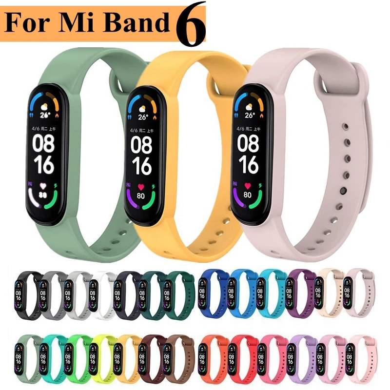 100% Hanya Cocok untuk Xiaomi Mi Band 6 Tali Gelang Pengganti Miband6  Gelang Silikon Baru Mi6 untuk Tali Pergelangan Tangan Xiomi Mi Band6|Pintar  Aksesoris| - AliExpress