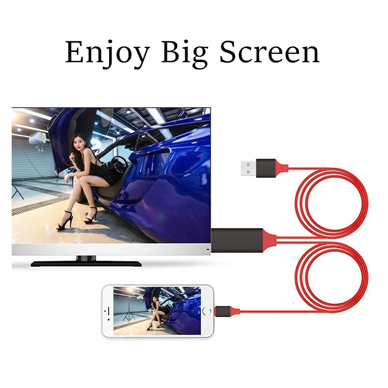 Кабель адаптер для HDTV TV и iPhone IOS HD 1080P 1 8 м контактов в HDMI iPhone|Кабели HDMI| |