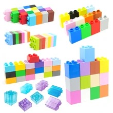 Blocos de construção grandes em massa 4 pontos quadrados 2 furos tijolos de mosaico montar acessórios tijolos compatíveis baseplates brinquedos para crianças