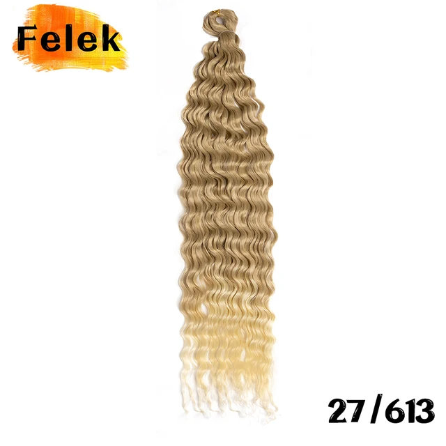 22-30inch Deep Wave Twist Crochet Hair Natural Synthetic Afro Curls Crochet Braids Ombre Braiding Hair  Extensions For Women 27-613