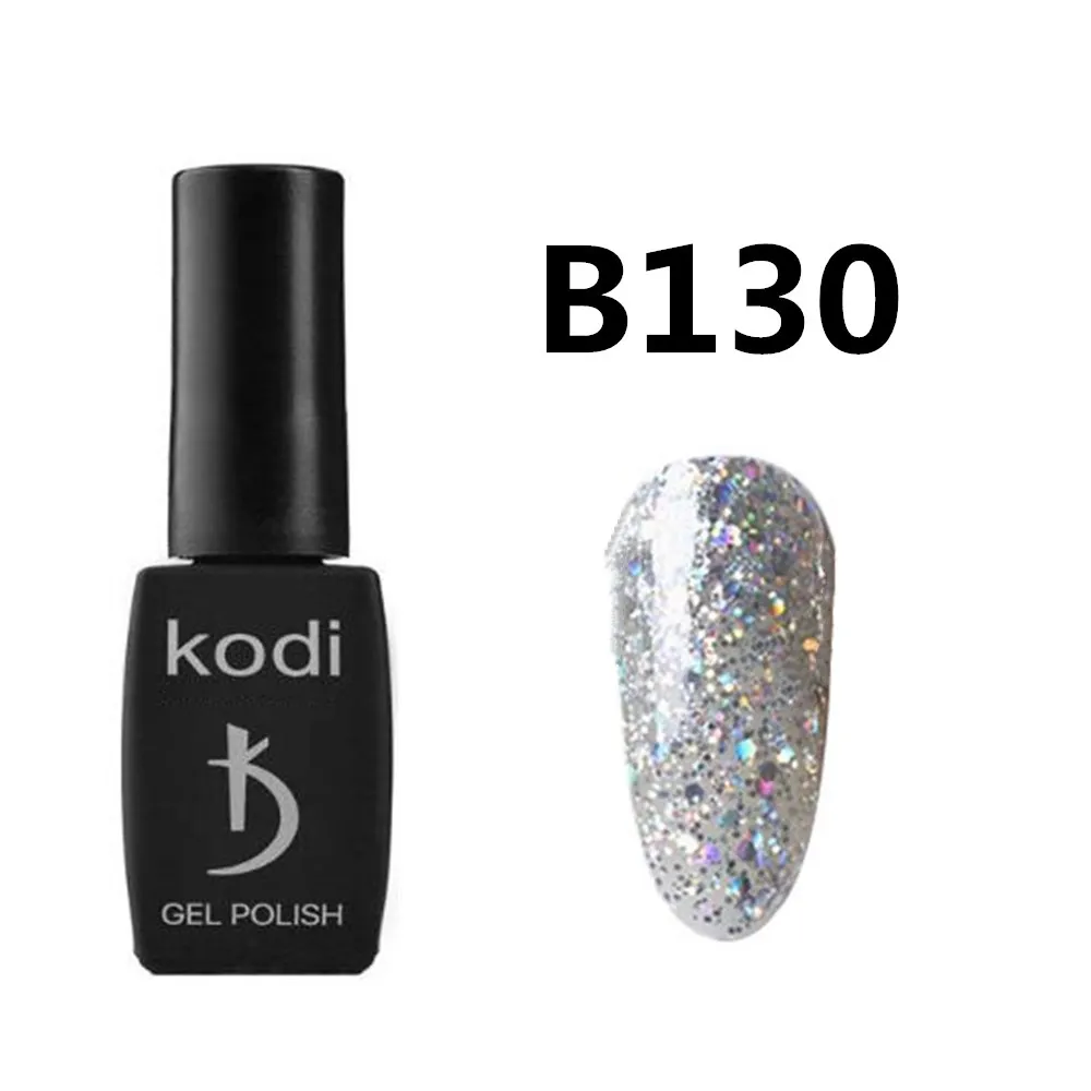 Kodi 12 мл позолоченный Платиновый УФ-гель для ногтей Hybrid Gellak полуперманентный нужен базовый верхний слой мерцающий гель лак для ногтей - Цвет: B130