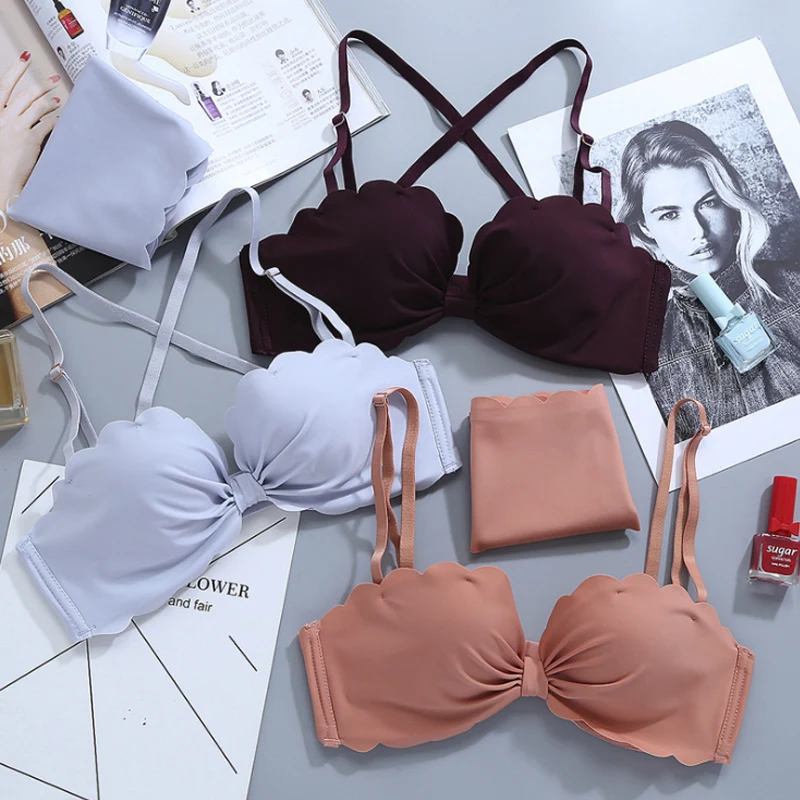 

Sexy Bras For Women Lingerie Seamless Wire Free Push Up Bra Bralette Brassiere Underwear Bralette Mujer White Red Black