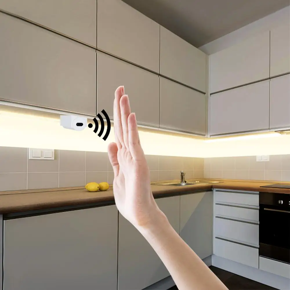 

1M 2M 3M 4M 5M DC 12V Hand Sweep Scan Sensor LED Strip light LED Diode Tape Cabinet Cupboard Kitchen Bed Lighting Backlight