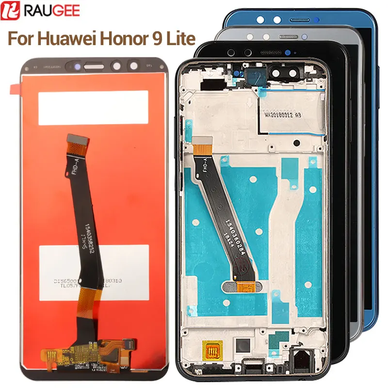 Pаспродажа ЖК дисплей для Honor 9 Lite, сенсорный экран с рамкой, новый дигитайзер, стеклянная панель, Замена для huawei Honor 9 Lite, ЖК дисплей