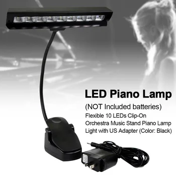 

Orchestra Music Stand Flexible Portable Reading Clip On Black With Adapter 9 LEDs Bedroom Piano Lamp