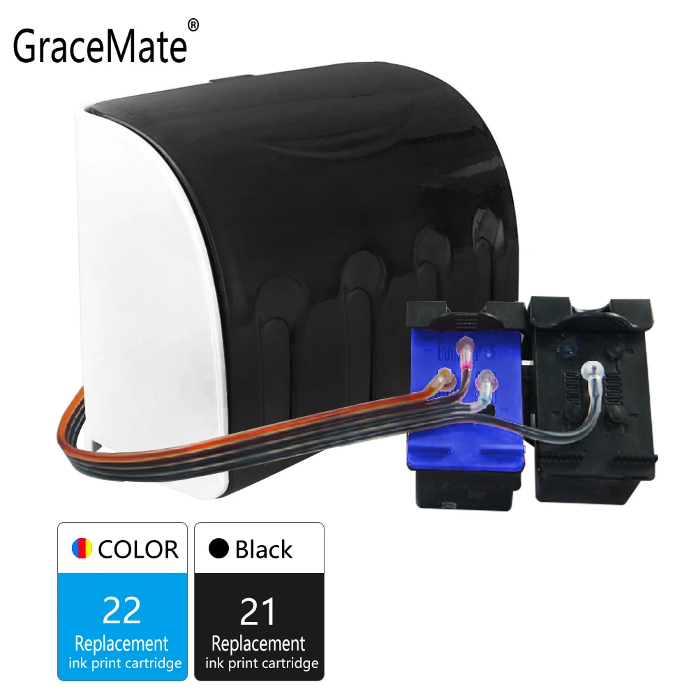 GraceMate 21XL 22XL СНПЧ замена чернил для Hp 21 22 Deskjet F2180 F2200 F2280 F4180 F300 F380 380 D2300 D2345 принтер |