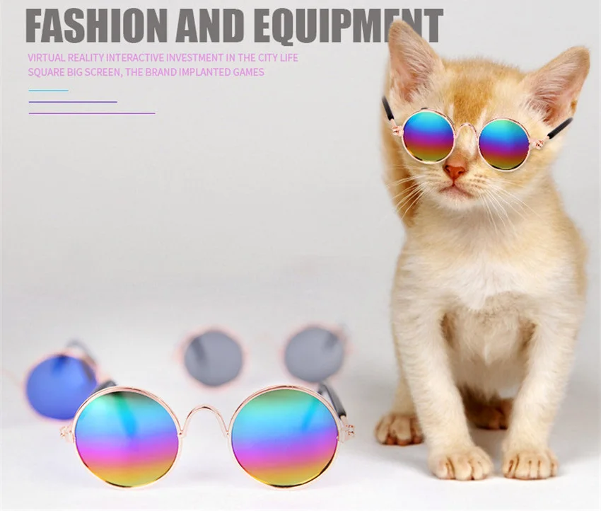 Dress Up Cool Glasses Cat Pet Products Eye-wear Sunglasses Small Dog Kitten Pet Photos Props Accessories Pet Products (1)