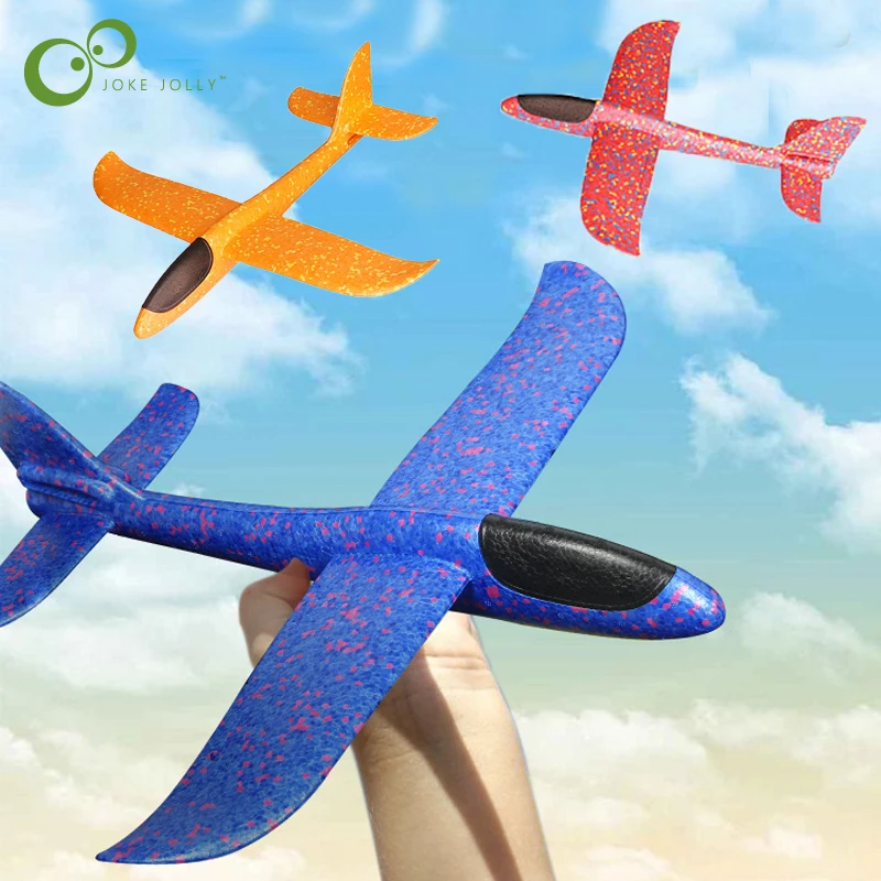 

48cm Good quality Hand Launch Throwing Glider Aircraft Inertial Foam EPP Airplane Toy Children Plane Model Outdoor Fun Toys ZXH