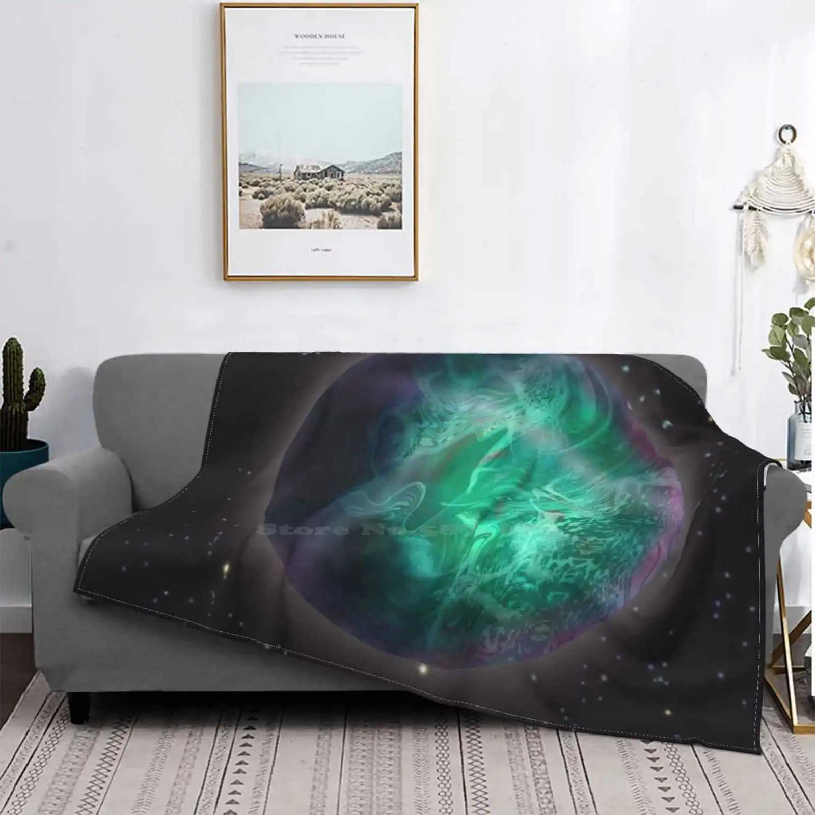 Water Planet Ultimo Super Soft Warm Light Thin Coperta Water Ocean Space Science Fiction Marbling Planet Marmo Verde Turchese