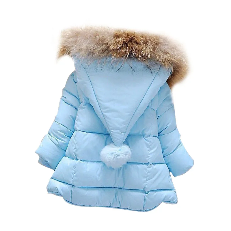 Зимние куртки для маленьких мальчиков и девочек детская верхняя одежда с меховым капюшоном теплое зимнее Детское пальто для маленьких мальчиков и девочек 6 цветов