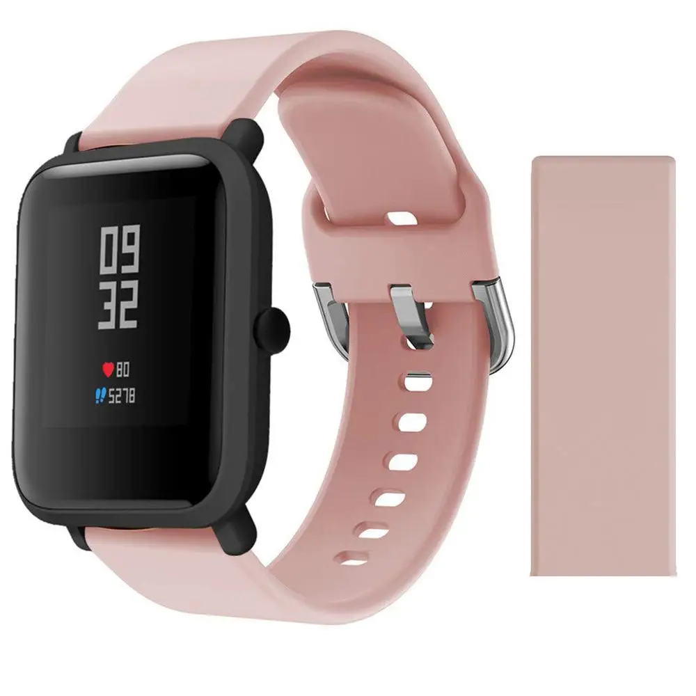pink Amazfit ремешок Bip Band Силиконовый ремешок для часов 20 мм ремешок galaxy Watch active/Garmin vivoactive 3 - Цвет ремешка: pink