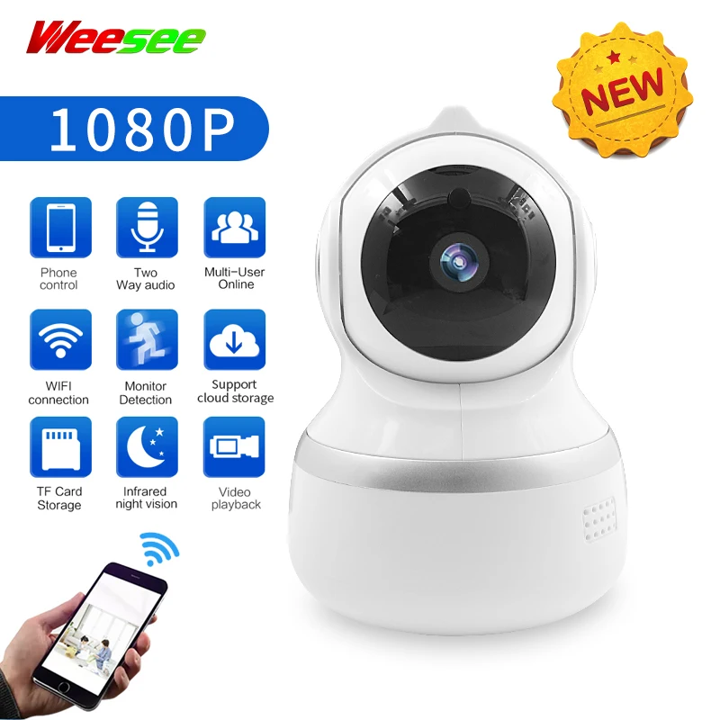Weesee V380 720P 2MP HD 1080P P2P WIFI PTZ Облачное хранилище SD слот для карты беспроводной умный IP