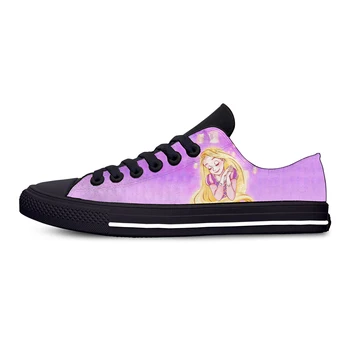 

Rapunzel Cartoon Princess Hot Cute Vogue Funny Casual Canvas Shoes Low Top Lightweight Breathable 3D Printed Men women Sneakers