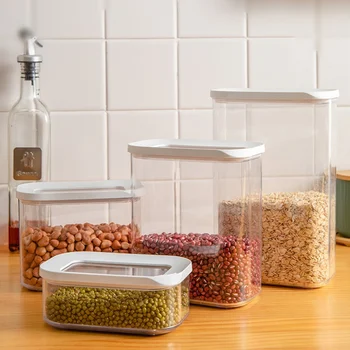 

Foods Storage Container Plastic Multigrain Sealed Can Kitchen Storage Bottle Moisture-proof Transparent Box High Capacity