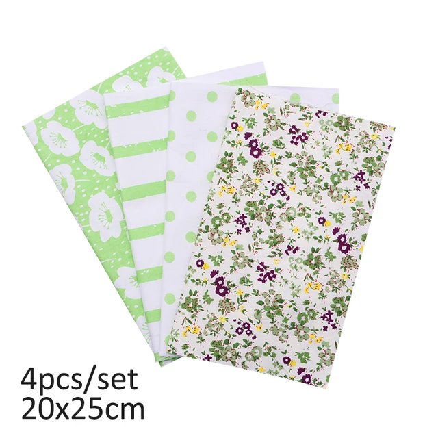 20cmx25cm and 25cmx25cm Cotton Fabric Printed Cloth Sewing Quilting Fabrics for Patchwork Needlework DIY Handmade Material 4pcs 20x25cm