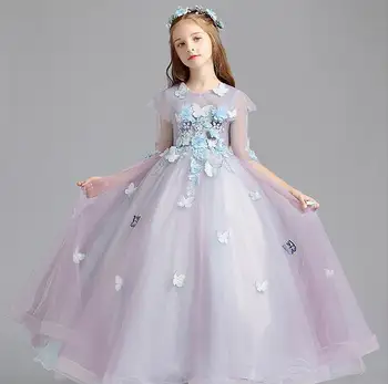 

Butterfly Girl Princess Dress 2020 Summer new Girls Yarn Party Evening Gown Performance Wear E20201